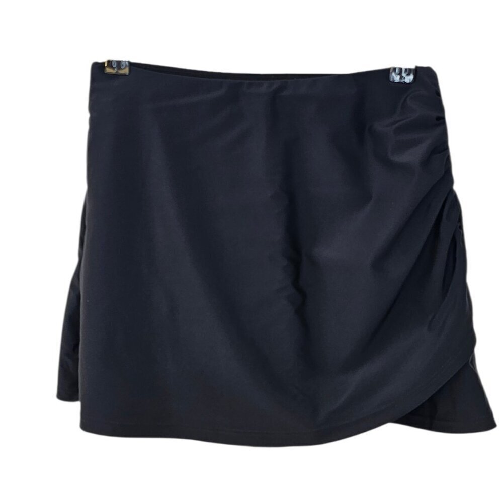 SHEIN High Waist Swim Skirt, Lined, Black, Vacation, Resortwear, Swimwear, S
